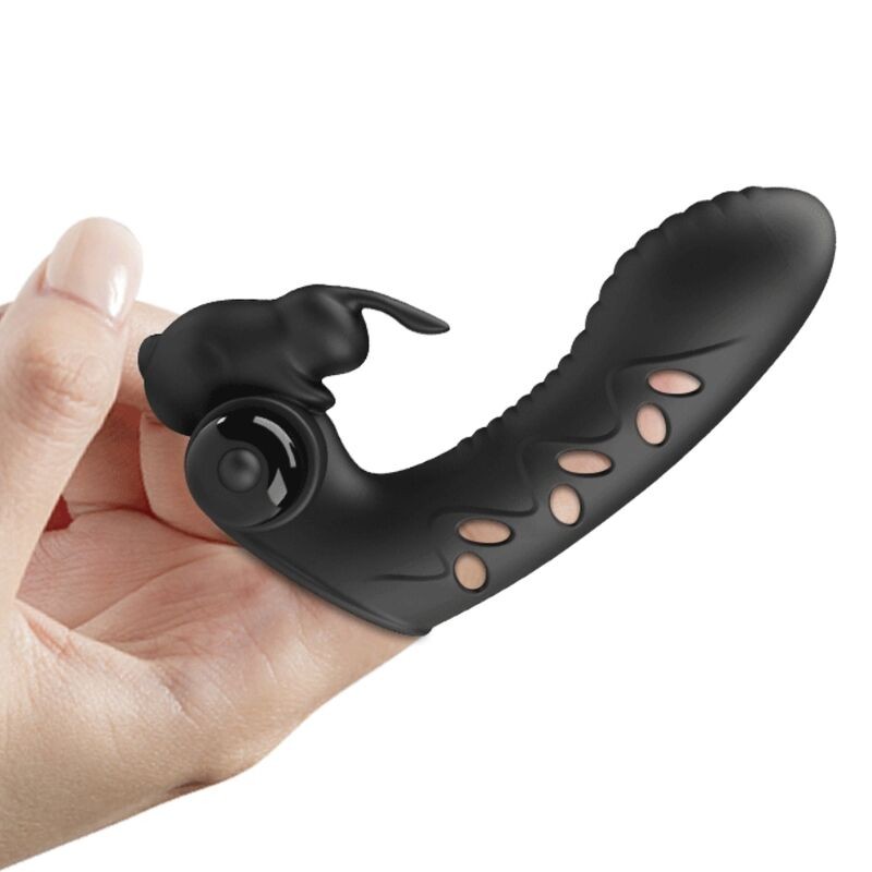 PRETTY LOVE - VANCE FUNDA DEDO VIBRADOR CONEJO NEGRO