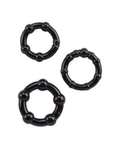 Beaded Cock Rings - Black