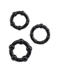Beaded Cock Rings - Black