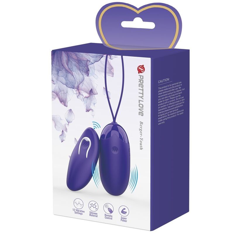 PRETTY LOVE - BERGER YOUTH HUEVO VIBRADOR CONTROL REMOTO VIOLETA