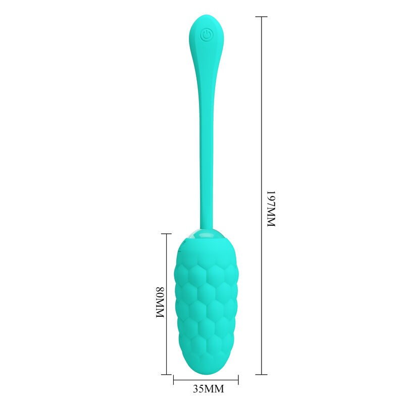 PRETTY LOVE - HUEVO VIBRADOR CON TEXTURA MARINA RECARGABLE VERDE AGUA