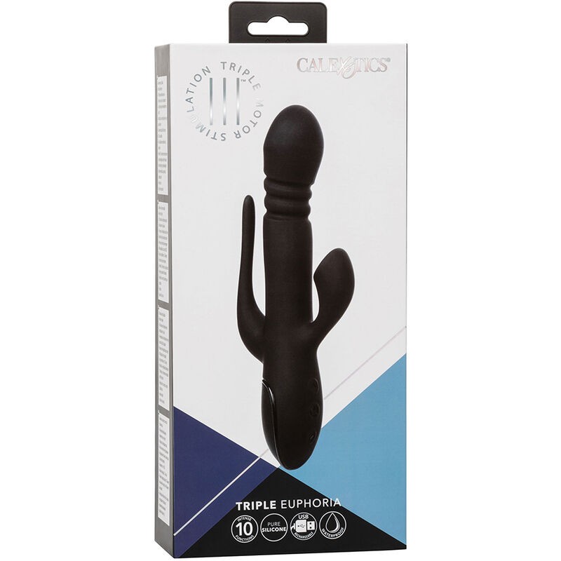 CALIFORNIA EXOTICS - VIBRADOR TRIPLE EUPHORIA NEGRO