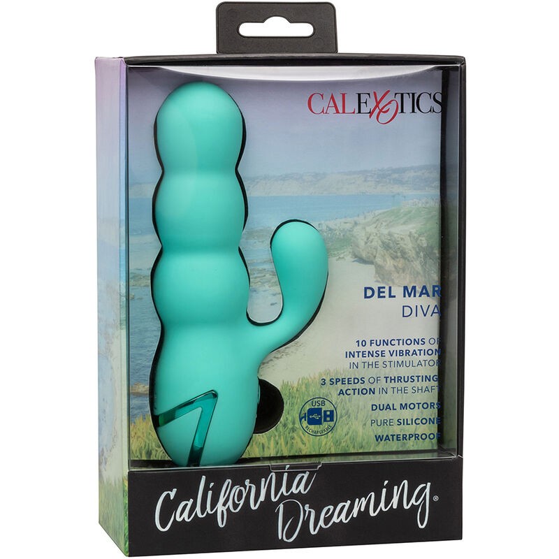 CALIFORNIA EXOTICS - DEL MAR DIVA VIBRADOR RABBIT VERDE AGUA BY CALIFORNIA DREAMING