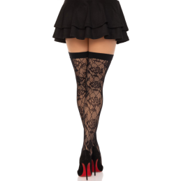 LEG AVENUE - MEDIAS RED ROSAS SILVESTRES NEGRO