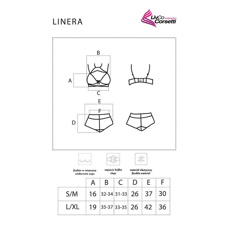 LIVCO CORSETTI FASHION - LINERA FOR THE SENSES COLLECTION SUJETADOR + PANTY NEGRO L/XL