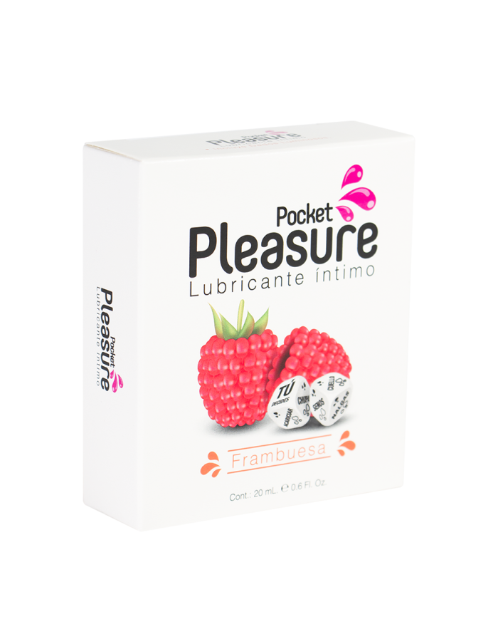 Lubricante íntimo Frambuesa + Dados Eróticos x 20 ml by Pocket Pleasure