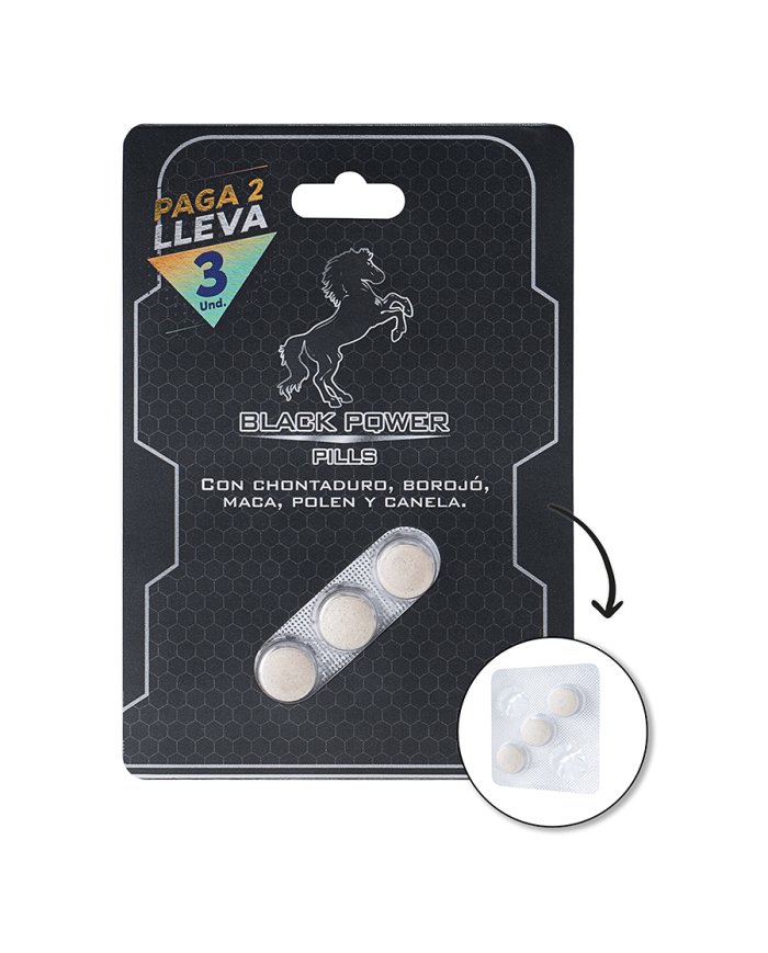 Energizante Black Power Pills x 2  + 1 Gratis