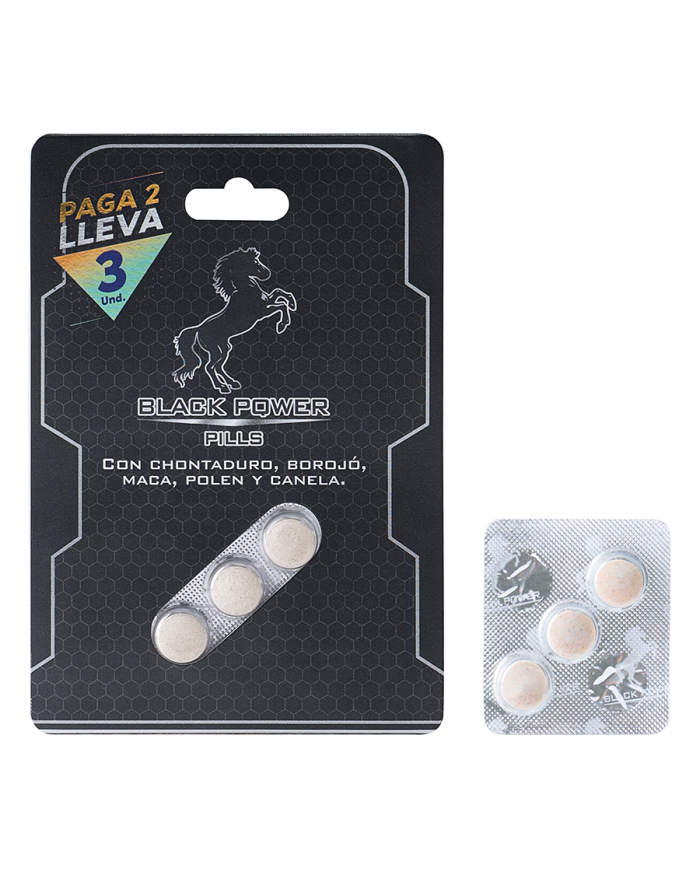 Energizante Black Power Pills x 2  + 1 Gratis