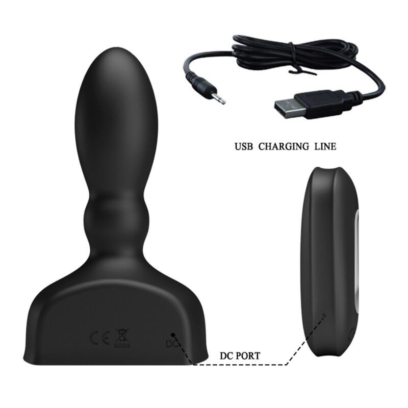 MR PLAY - PLUG ANAL HINCHABLE NEGRO CONTROL REMOTO